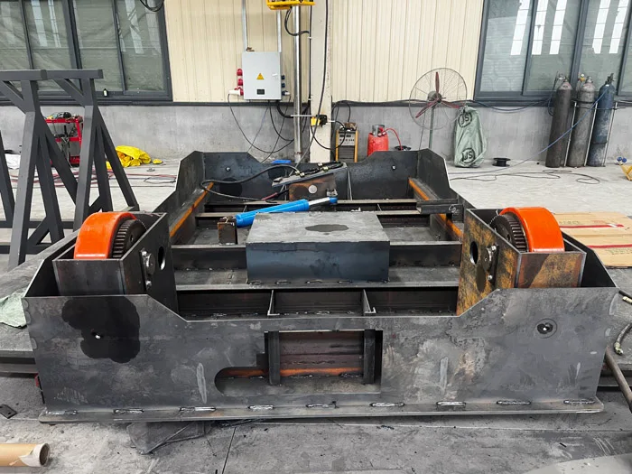 Fabricated machine frame at the Ruiding workshop